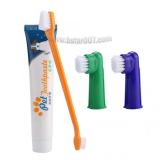 Pet Dog Cat Toothbrush Toothpaste Set Dual Headed Toothbrush Finger Brush Pet Dental Care Tool