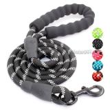 Reflective Threads Strong Durable Polyester Dog Leash with Comfortable Padded Handle for Medium Large Dogs